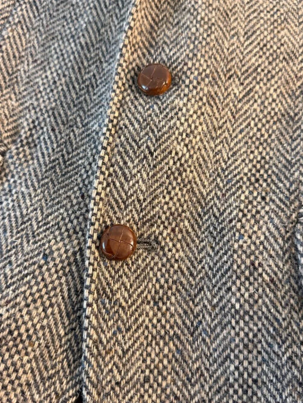 Vintage Levi's Menswear Gray Herringbone 100% Wool Sport Coat Blazer USA